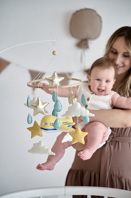 Дитячий музичний мобіль на ліжечко для немовлят WooolyWool «Мрія» з 35 мелодіями Київ - фото 2