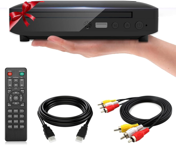 DVD-програвач Toioik Mini HDMI: Full HD 1080p, мультирегіональний (All Region), USB, AV, пульт ДК, компактний, Чорний Київ