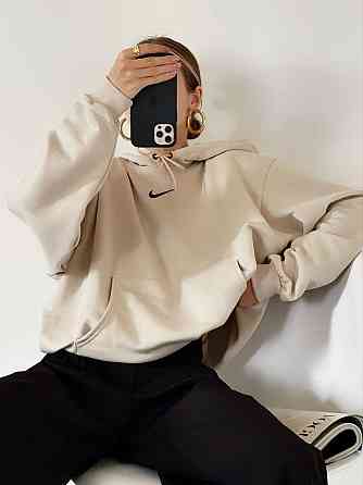 Женский стильный худикенгуру оversize кройки на тонком флисе Бежевий Одесса