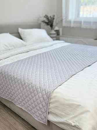 Ecotton Покривало-доріжка на ліжко Ecotton 70х230 см Саші антиалергенна двостороння світло-сіра Киев