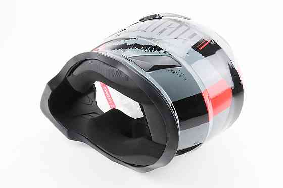 Шолом кросовий/ендуро/АТV зі склом BLD-819-7 S (55-56см), ЧОРНИЙ/СІРО-ЧЕРВОНИЙ Киев