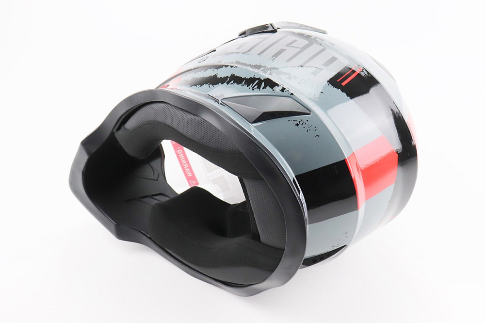 Шолом кросовий/ендуро/АТV зі склом BLD-819-7 S (55-56см), ЧОРНИЙ/СІРО-ЧЕРВОНИЙ Киев - изображение 2