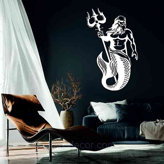 Декоративне настінне Панно «Пасейдон», Декор на стіну 70*44 см, Білий Київ