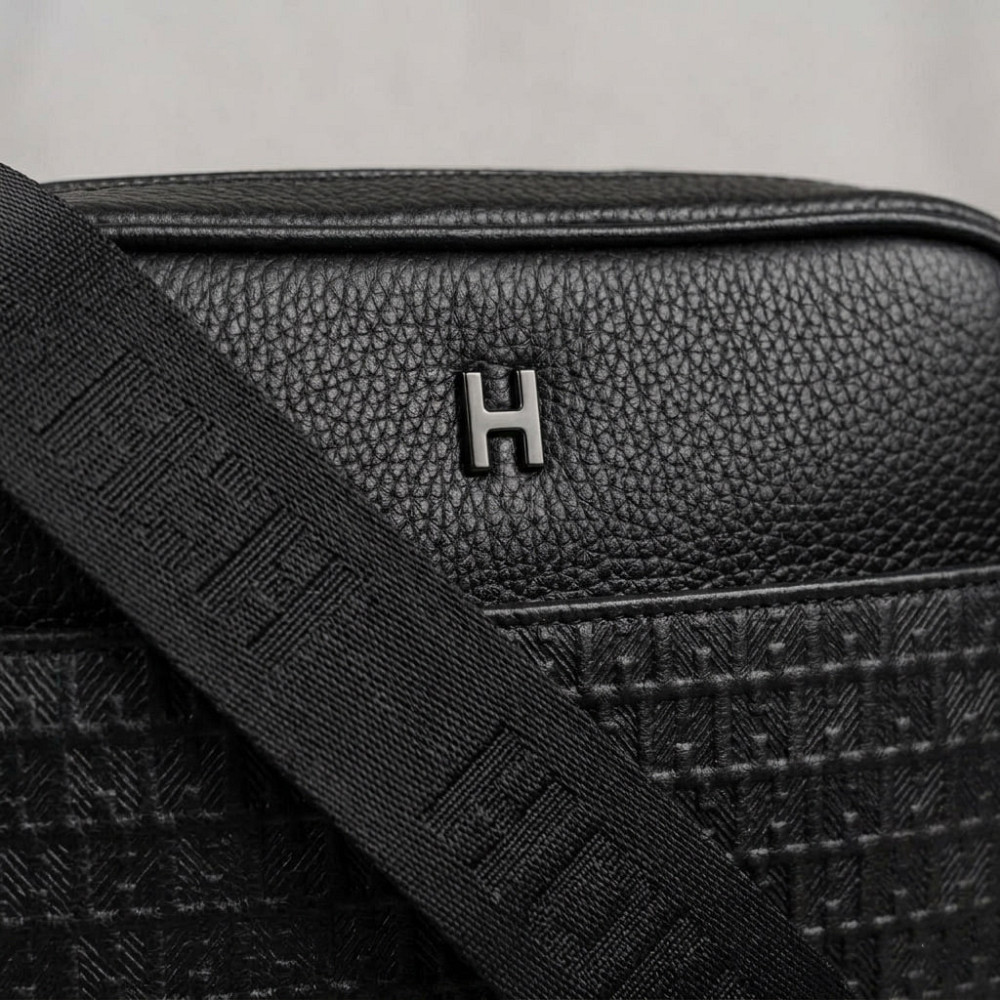 Мужская кожаная борсетка на плечо, брендовая сумка Hermes (990615) Киев - изображение 2