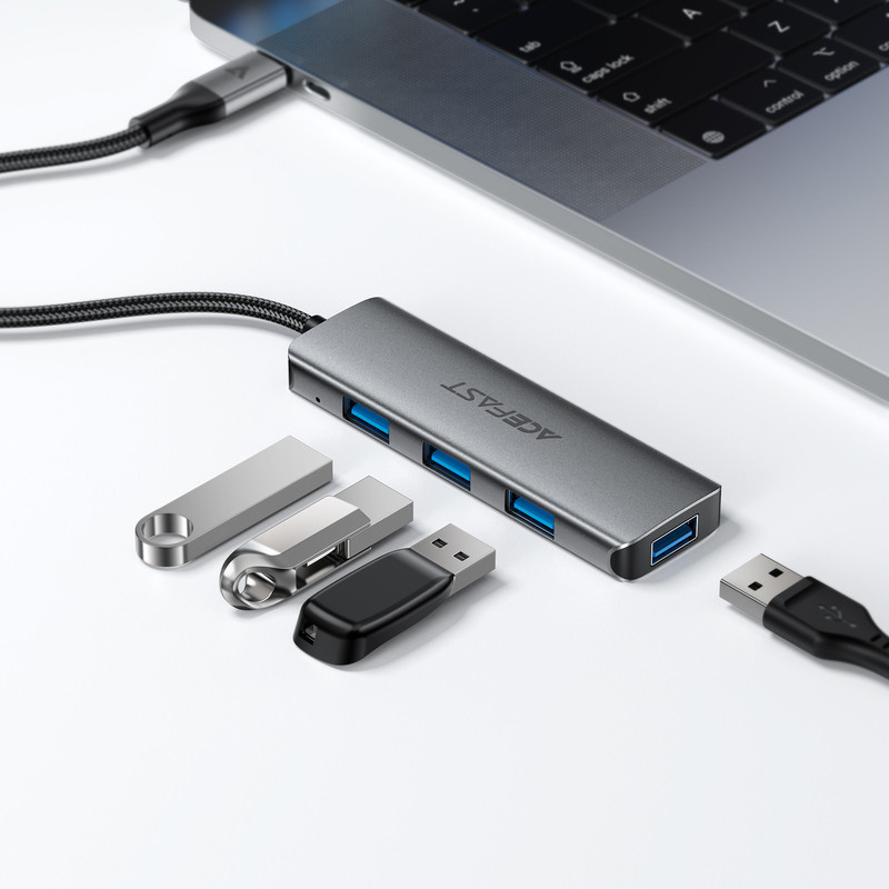 USB-хаб ACEFAST J15 USB-C 4-in-1 HUB Metal Gray Одеса - фото 6