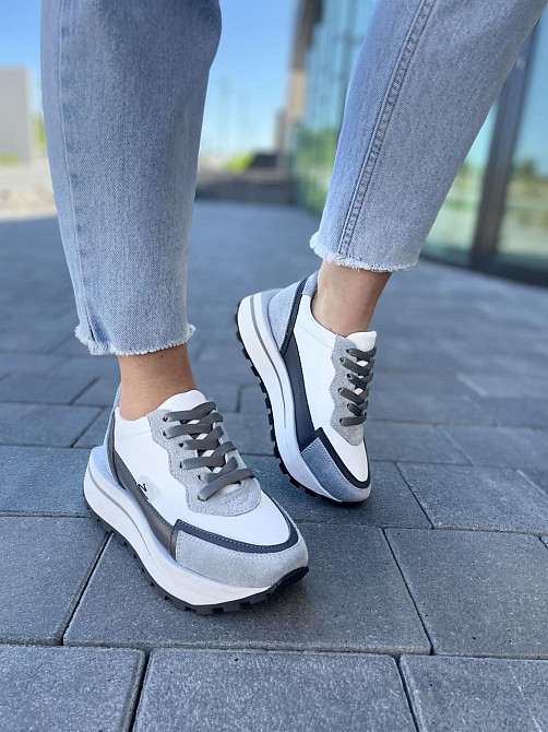 Olli Кросівки жіночі OLLI T-2-Атиа білий/сірий (весна-осінь, шкіра натуральна) (5042) Коломыя - изображение 8