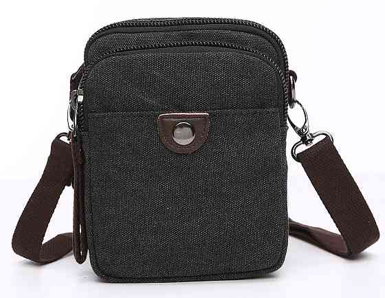 Барсетка текстильная на пояс Черная (Vintage) Киев