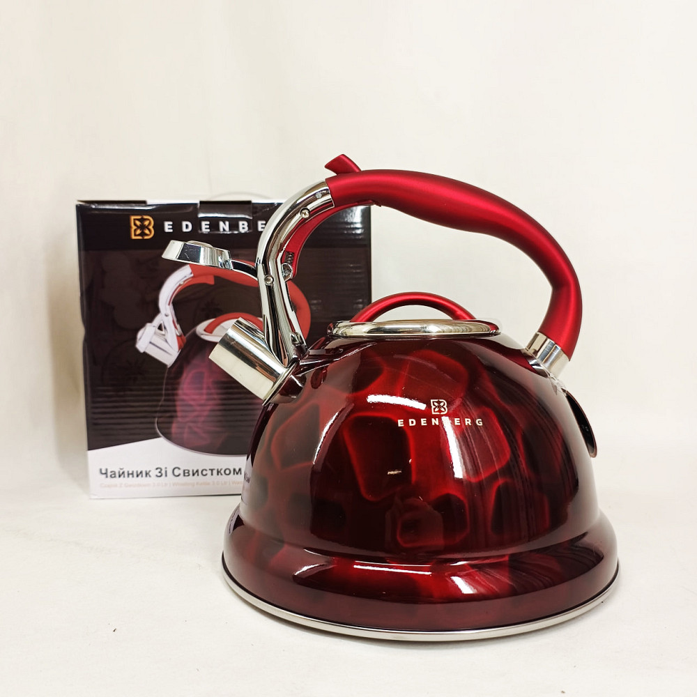 Хороший чайник со свистком Edenberg EB-1910 3л, Современный чайник со свистком для воды на газ AT-67 Львов - изображение 5