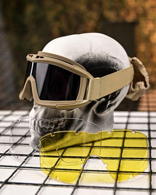 Защитные тактические очки-маска с сменными линзами  coyot  ПП7846 Одесса - изображение 1