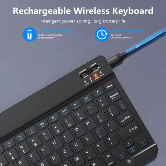 Комплект бездротова акумуляторна клавіатура з мишею Bluetooth 3.0 Windows Android IOS Mac Київ