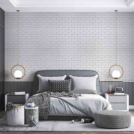 Панель стінова 700х700х4мм Біла цегла зі сріблом SW-00001502 Київ