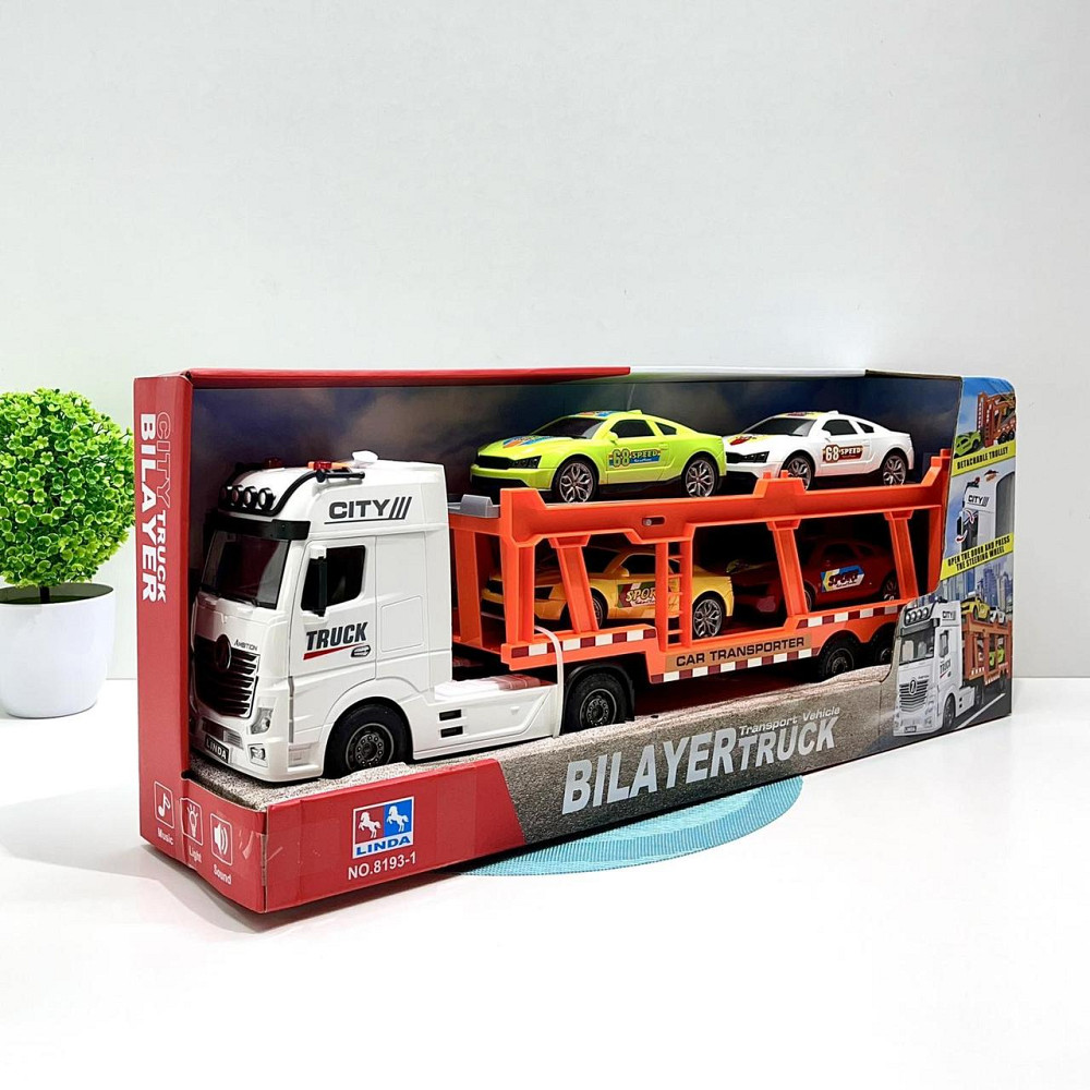 Трейлер інерційний звук світло 57см 4 машинки (8193-1) Чернигов - изображение 9