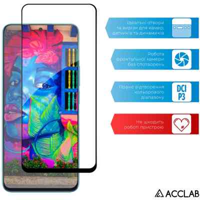 Стекло защитное ACCLAB Full Glue Honor X8A Black (1283126591204) Винница