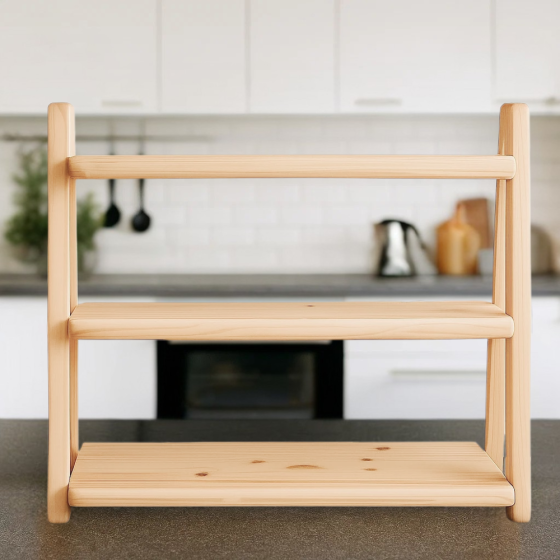 Универсальная деревянная полка из натурального дерева из ели, устойчивая и крепкая полчка (38х44х18 Каменец-Подольский