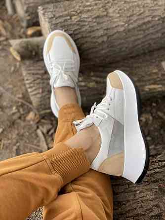 M.KRAFT Кросівки жіночі M.KRAFT 199 білий/сірий (весна-осінь, шкіра+замша натуральна) (4397) ли Коломыя