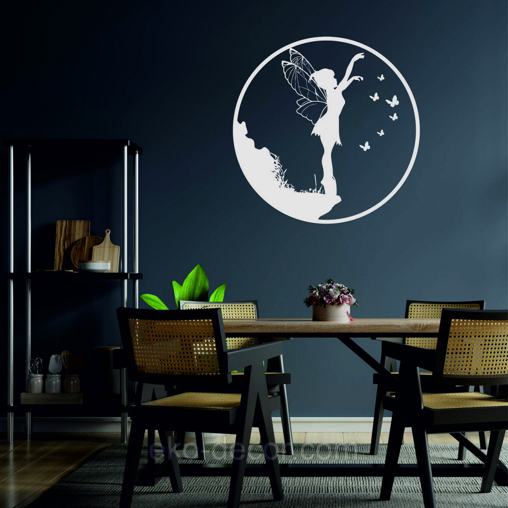 Декоративное настенное Панно «Фея и бабочки», Декор на стену 70*70 см, Белый Киев - изображение 2