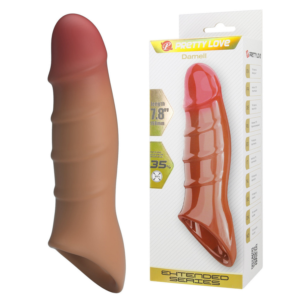Насадка на член - Pretty Love Damell Penis Sleeve Brown Sex Aura Київ - фото 1