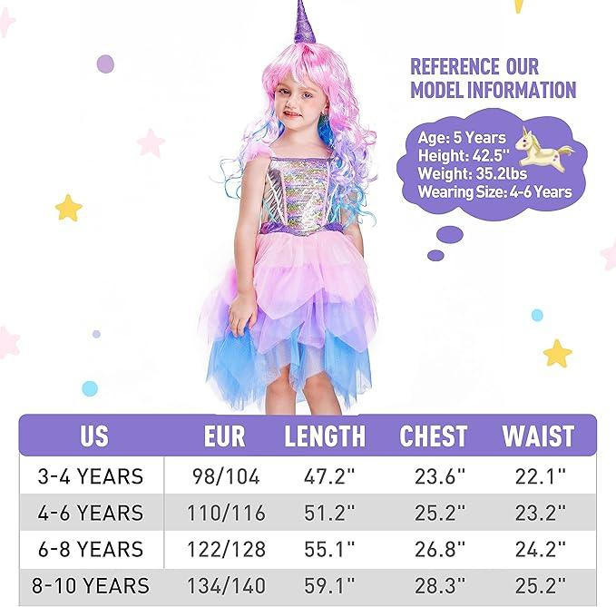 Костюм Єдинорога, карнавальна сукня для дівчаток з кольоровою перукою і фатином для свят, вечірок, вистав, гелловіна Київ - фото 6