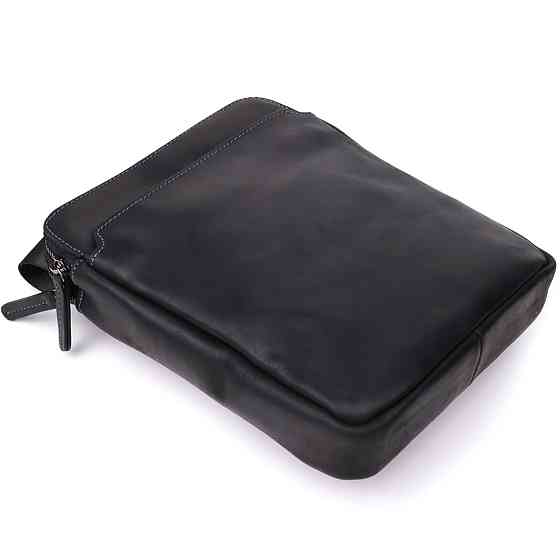 Практична чоловіча сумка через плече з вінтажної натуральної шкіри Shvigel 20870_1 Чорний Київ