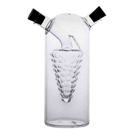 Пляшка для олії та оцту 2 в 1 скляна 380 мл для оливкової, соняшникової олії та оцту HP-34-14 Коломия