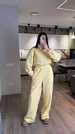 Жіночий повсякденний теплий комбінезон із флісу Лимонний Одеса