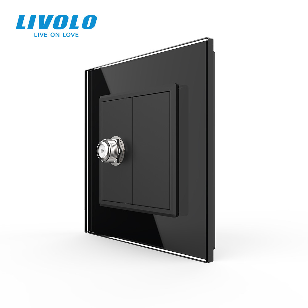 Розетка супутникова SAT Livolo чорний скло (VL-C7FCSL-1BP) Коломыя - изображение 4