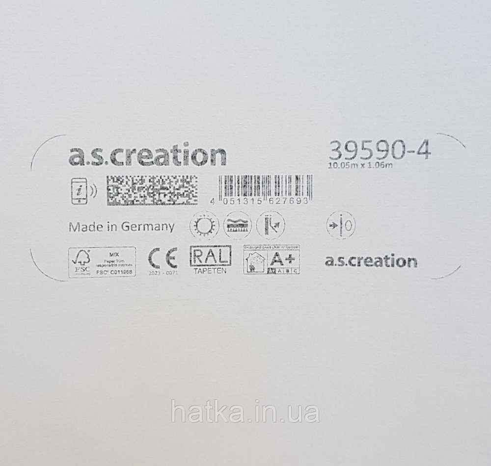 Шпалери вінілові на флізеліні AS creationTempo метрові однотонні під тканину бавовна дрібна смужка світло-сірі Київ - фото 4