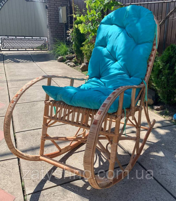Кресло - качалка из лозы с мягкой накидкой Киев - изображение 2