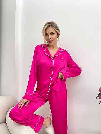 Женская стильная пижама двойка: рубашка и брюки из шелка Армани. Малина, 42/44 Одесса