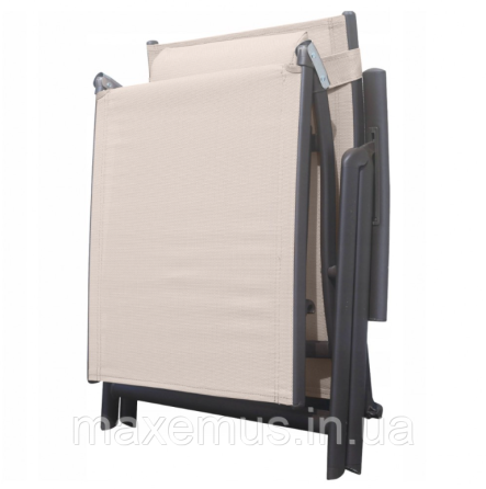 Шезлонг лежак раскладной Bonro BG 0 0 8 садовый с алюминиевой рамой и подстаканником бежевый Мостиска