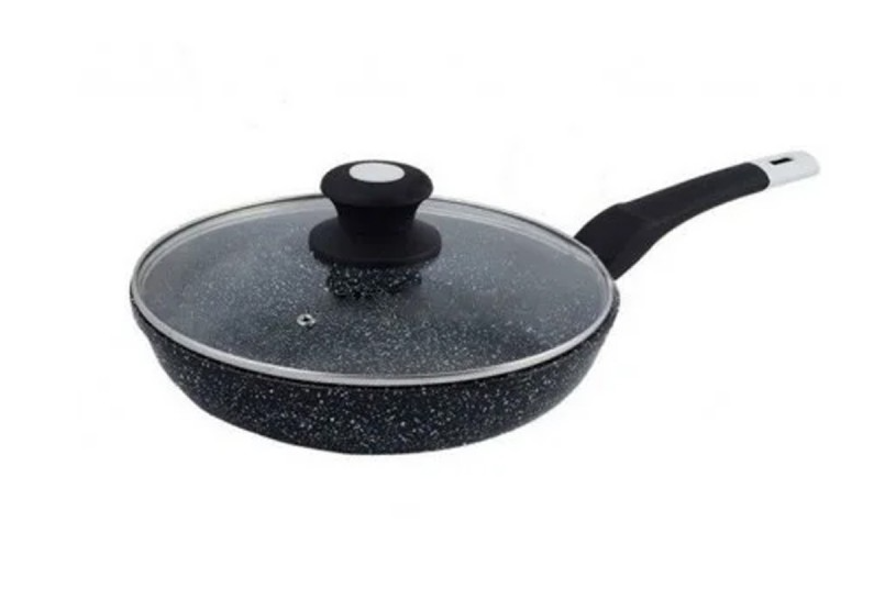 Сковорода UNIQUE UN-5144 22 см с крышкой/гранит темный Одесса - изображение 2