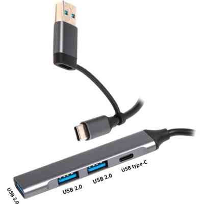 Концентратор Dynamode USB Type-C + USB-A to 1хUSB-C 3.0 1хUSB-A 3.0 2xUSB-A 2.0 dark grey (DM-UH-314AC) Вінниця