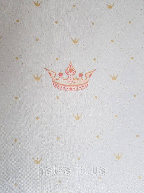 Метрові шпалери вінілові на флізеліні AdaWall Ada Kids для дівчинки принцеси корони замки рожеві Київ - фото 2