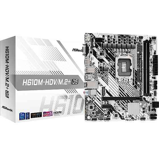 Материнська плата ASRock H610M-HDV/M.2+ D5 Socket 1700 ( без Bluetooth ) Харків