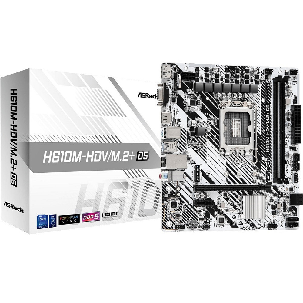 Материнська плата ASRock H610M-HDV/M.2+ D5 Socket 1700 ( без Bluetooth ) Харків - фото 2