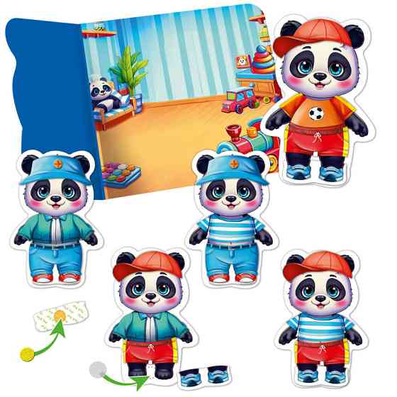 Гра розвиваюча з липучками "Панда" VT1320-06, 8 елементів одягу Вінниця