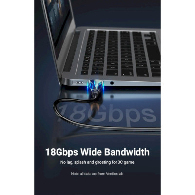 Кабель HDMI M - M, 50.0 м, V2.0, Optical 4K 60Гц 18Gbps Dolby 7.1 PVC Black Zinc Alloy Vention Винница - изображение 3