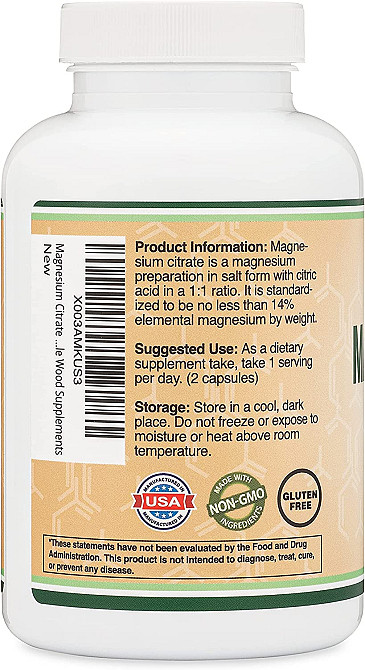 Цитрат магния Double Wood Magnesium Citrate 800 mg 180 capsules Луцк - изображение 3