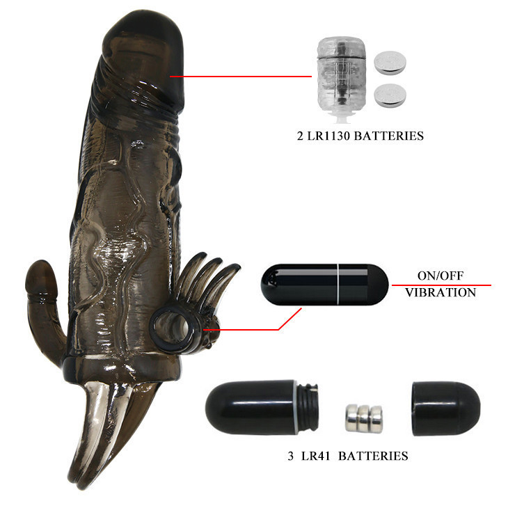 Насадка на член - Brave Man Vibrating Penis Sleeve Black Sex Aura Київ - фото 6