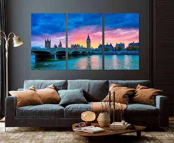 Модульная картина в гостиную / спальню   Біг-Бен     ART-212_3A Киев