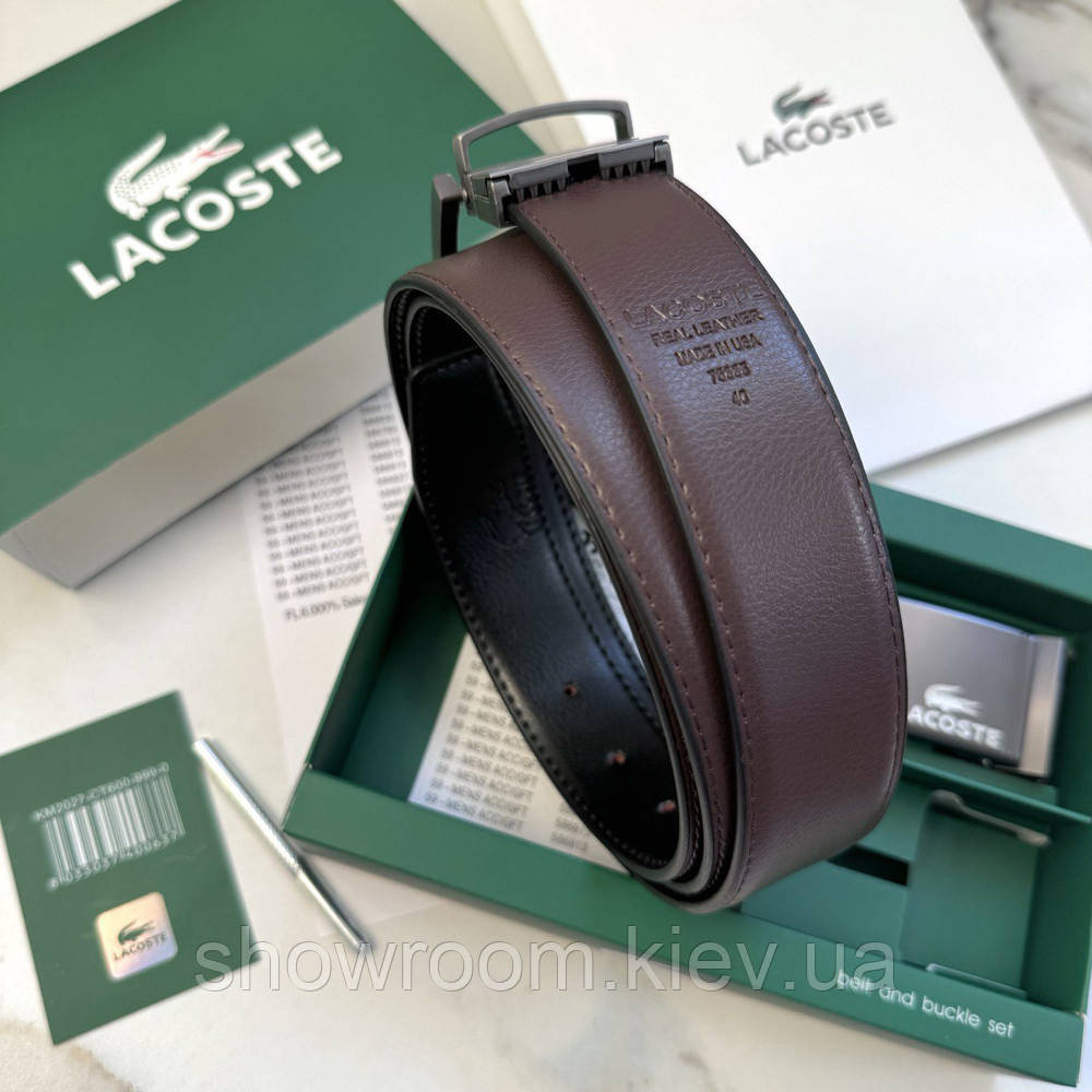 Чоловічий набір, ремінь із двома пряжками Lacoste (988) Київ - фото 3