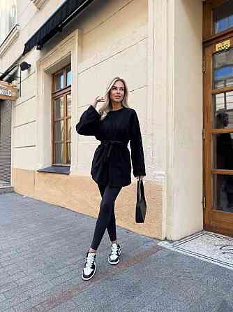 Жіночий теплий базовий кардиган із поясом турецька ангора-в'язка Чорний, 46/48 Одеса