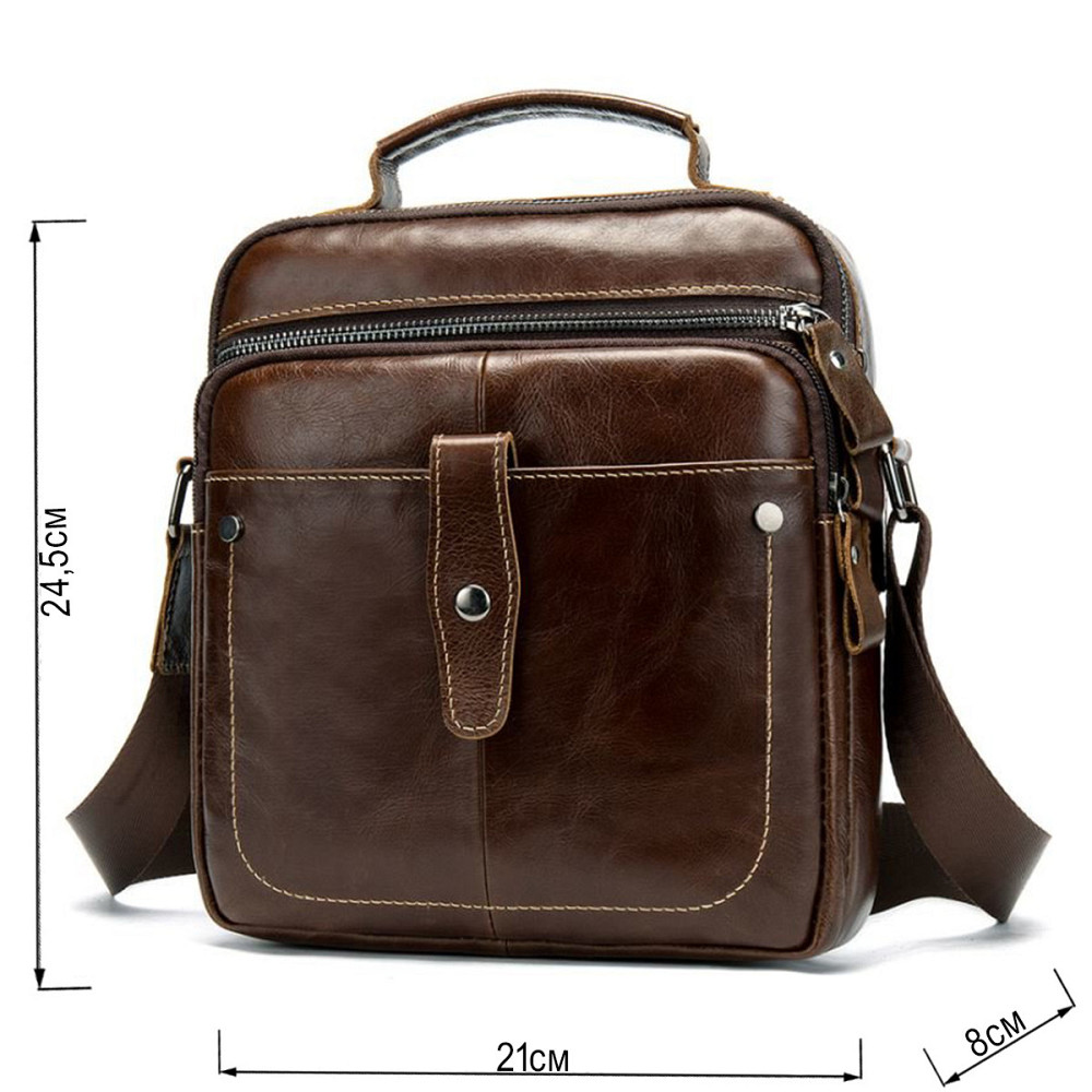 Сумка чоловіча гладка Коричнева (Vintage) Київ - фото 7