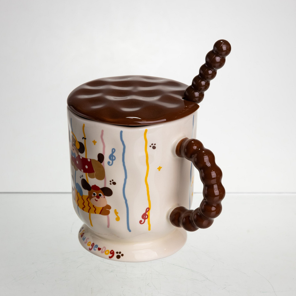 Чашка "Весела Такса" з кришкою та ложкою 400 мл Київ - фото 4