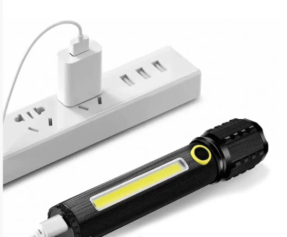 Светодиодный ручной фонарик Bailong BL-C73-P50 -COB зарядка USB,3 режима свечения,ZOOM, выдвижной ме Киев