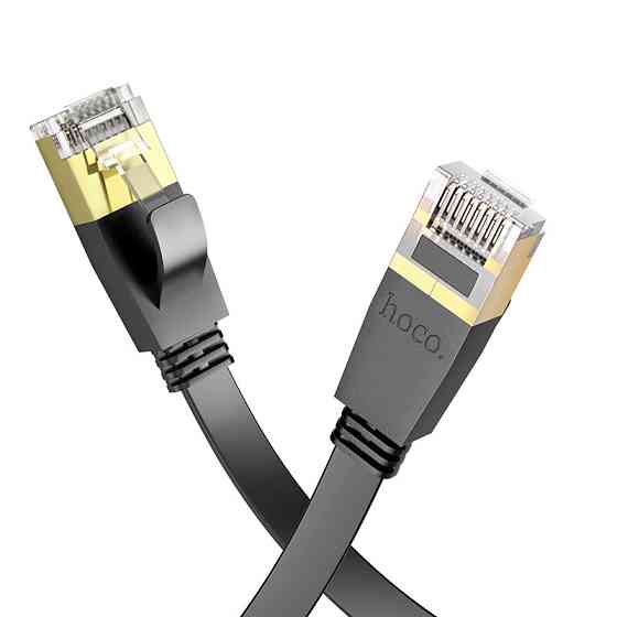 Мережевий кабель HOCO US07 General pure copper flat network cable(L=20M) Black Київ