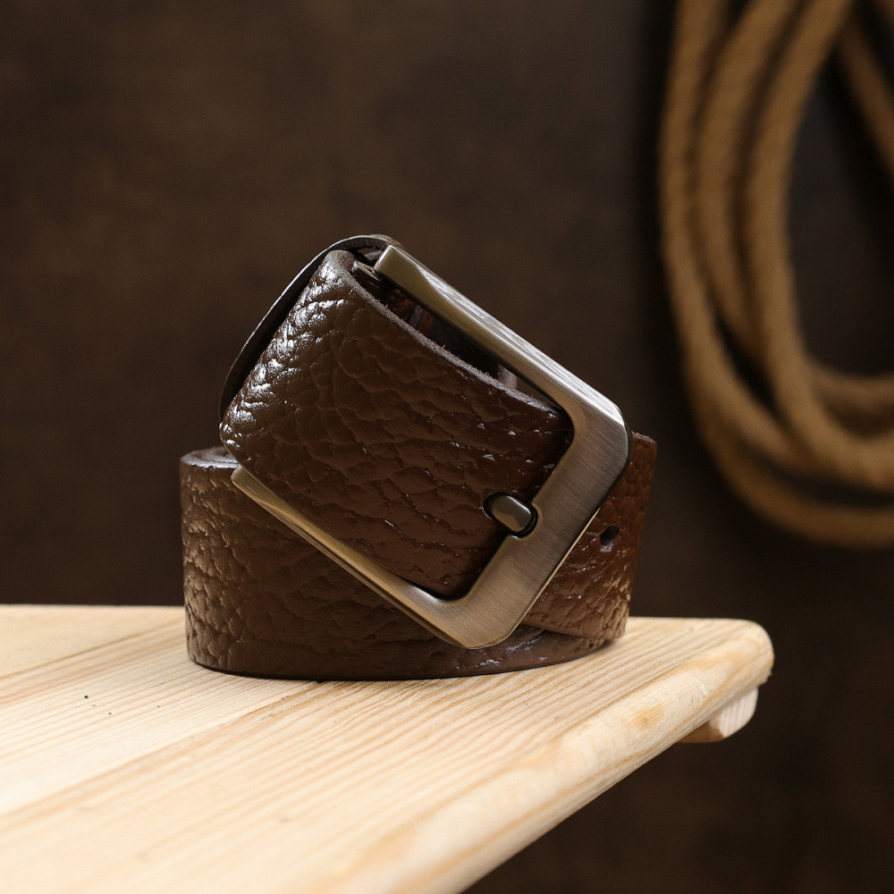 Добротний чоловічий ремінь Vintage 20744 Коричневий Київ - фото 10