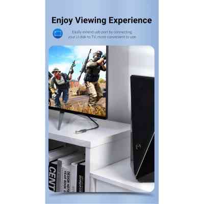 Кабель продовжувач USB 2.0 M - USB 2.0 F 1.5м, PVC Type чорний, Vention Вінниця