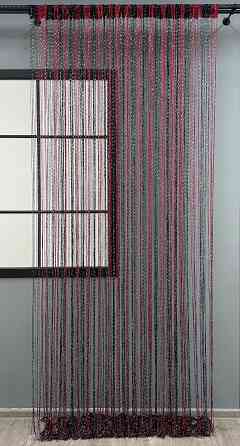 Штори-нитки "Кісея" з люрексом Бордовий з чорним 300х300см 1 шт (61-084) Київ