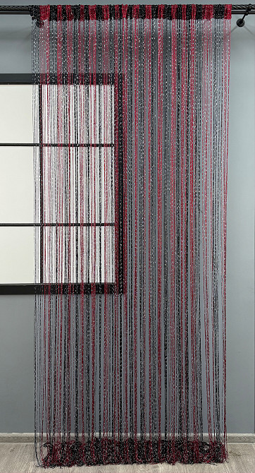Штори-нитки "Кісея" з люрексом Бордовий з чорним 300х300см 1 шт (61-084) Київ - фото 3